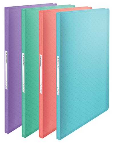 Esselte Cuaderno A4 con 40 Fundas de Plástico, Capacidad para 80 Hojas, Presentación y Almacenamiento de Documentos, Casa/Oficina, Patrón en Relieve, Gama Colour'Breeze, Color Variado, 626229