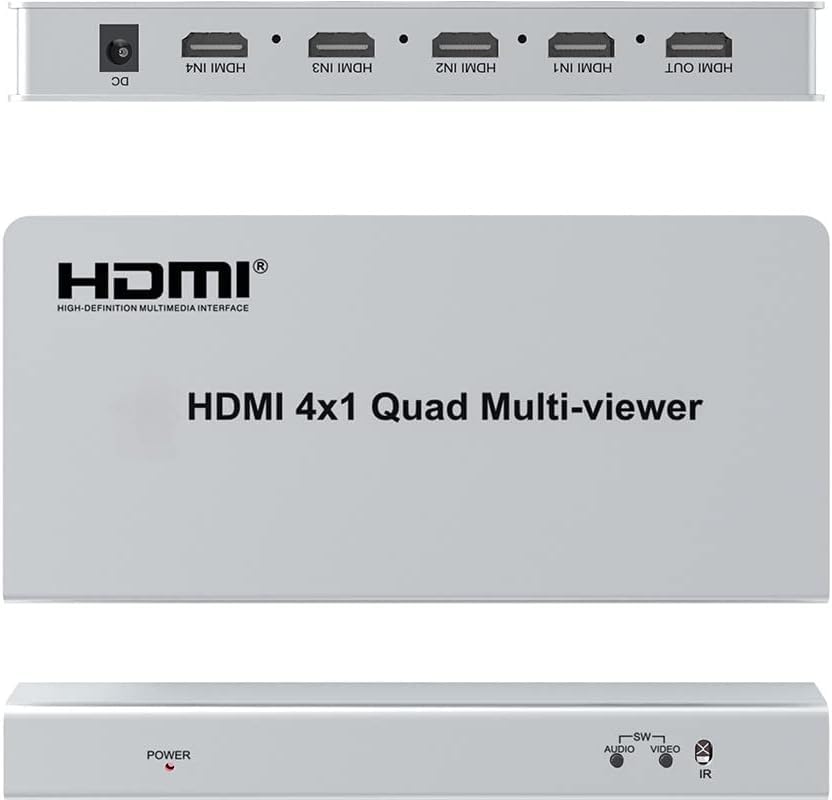 Image of 1080p HDMI 4x1 Quad Multi-viewer Split Screen with 5 Modes Display and Seamless Switching (HDMI 4x1 Quad Multi-Viewer)