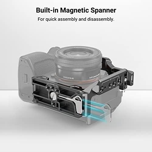 Image of SmallRig Camera Half Cage for Sony Alpha 7R V /Alpha 7 IV /Alpha 7S III /Alpha 1 /Alpha 7R IV - 3639,Black | with Quick Release Plate for Arca