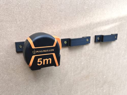DECORALIN Tape Measure Wall Mount Holder Bracket Clip for Shed Van or Workshop Pack of 3, Black - Image 3
