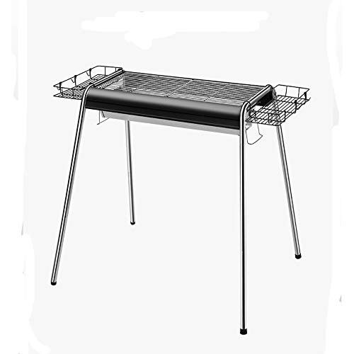YzDnF Folding Portable BBQ Outdoor Garden Terrace Charcoal Grill For Picnic Camping Hiking Stainless Steel Grill Dining For Camping Fishing Outdoor Activities (Color : Black, Size : 64x35x81cm)