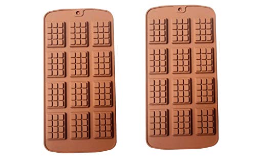 TI AMO Mini Chocolate Mold Silicone Mold Fondant Molds DIY 3D Candy Bar Mould Cake Decoration Tools Kitchen Baking Accessories Ideal for Chocolate and Cake Decoration Pack of 2