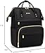 Focdod Women Laptop Backpack Work Bag - Fits 17.3 inch with Laptop Compartment Waterproof Professional Fashion Travel Purse for College Nurse Business Computer Backpack Black