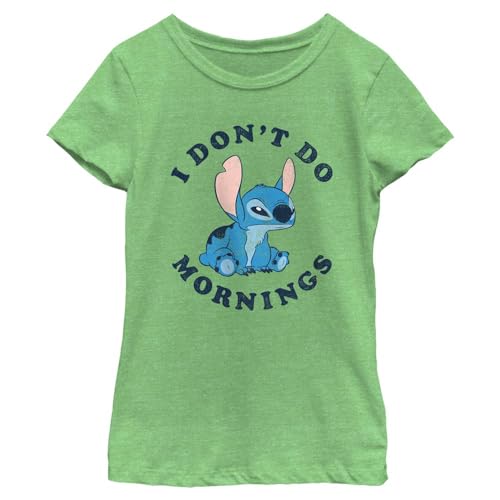 Disney Lilo Stitch Mornings Girl's Solid Crew Tee Pink