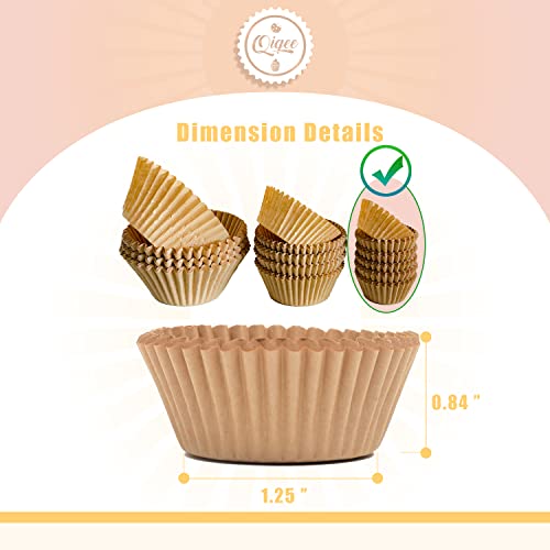 600 Count Mini Cupcake Liners Natural Muffin Liners Food Grade Brown Baking Cups Paper No Smells（Small Size）Qiqee #TOP1