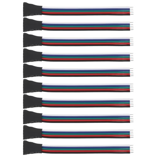 YINETTECH 10 Connettori LED RGBW A 5 Pin Spina Femmina Da 2,54 Mm 25 V Per Striscia Luminosa Da 10 Cm