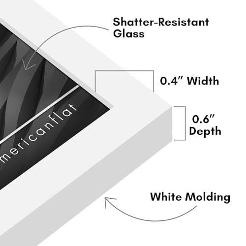 Americanflat 4x4 Picture Frame with Shatter-Resistant Glass - Streamline Collection - Thin Border Square Frame for Tabletop and Wall Display - Hanging Hardware and Easel Stand Included - White