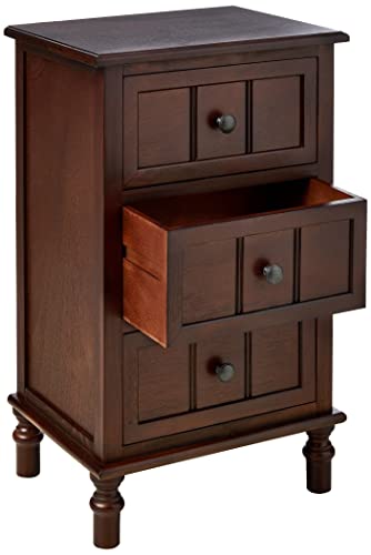 Decor Therapy Simplify Three Drawer Wood Accent Cabinet Side Table, 11.8 In X 15.75 In X 26 In, Walnut #TOP4