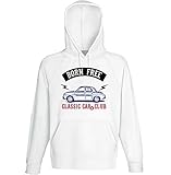  Teesandengines Men\'s Renault Ondine Born Free Classic car Club White Hoodie Size XXLarge