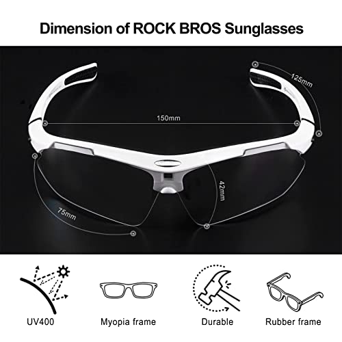 ROCKBROS Lunettes Vélo de Route VTT Photochromique Hommes Femmes, Cyclisme Lunettes de Soleil Sport VTT Pêche Running Course - Image 4