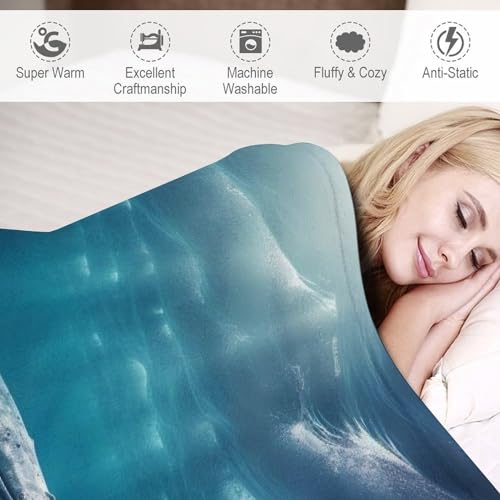 Couverture en Baleines 3D Flannel Chaudes Légères pour Lit Canapé