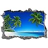 Muurstickers 3D Spiegelweergave Doorbreken De Muur Vinyl Muurstickers Verwijderbare DIY Vinyl Muurstickers Beach voor…