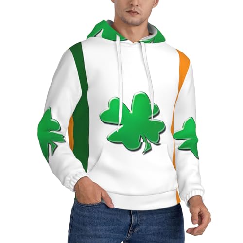 Sweat à capuche drapeau irlandais ample et chaud pour contrer le vent avec poche pratique