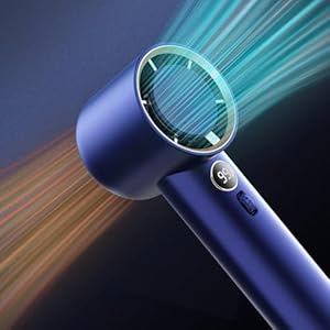 Handheld Fan,1-100 High Speed Hand Fan Adjustable Turbo Mini Fan,5000mAh Battery Operated Rechargeable Personal Fan with Digital Display for Travel/Camping/Outdoor/Home/Office… (Blue)