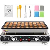 Dyna-Living Commercial Mini Pancake Maker 50PCS Dutch Pancake Maker 1600W Mini Pancakes Maker Machine, Restaurant Dorayaki Maker Stainless Steel Poffertjes Maker, Non-stick Coating