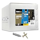 Power Pro 967766 Wood Screws, #8 x 1-3/4, Premium Star Drive Indoor Cabinet Screws, Gold Yellow Zinc, 1/4 Keg, 4000 pcs