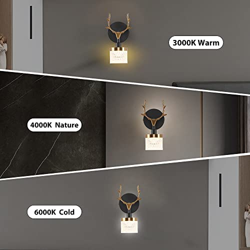 Antler Wall Lamp With Adjustable Light Colors, Acrylic Lampshade Wall Sconces Fixtures Indoor, Led Wall Light Set Of 2 For Bedroom, Living Room, Hallway, Home Decor #TOP3