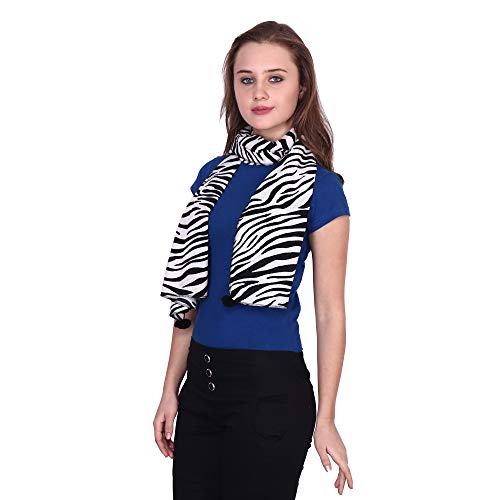 Image of POPWINGS Casual Yellow Printed Chiffon Scarf with pom-pom work