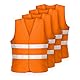 FLEXEO Warnwesten nach EN ISO 20471 - Auto - KFZ - Sicherheitsweste - Warnschutzweste - Warnweste - high Visibility Vest - Erwachsene - Sicherheits Set - EU Norm (4 Stück, Orange)