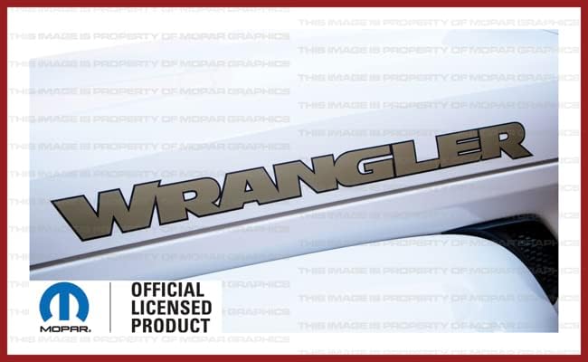 Decal Mods Wrangler Hood Graphic Vinyl Decal fits Jeep Wrangler JK/JL/JT (2007-2024) 392 Bronze w/Black Outline F392BO (Set of 2) | FJ5H5