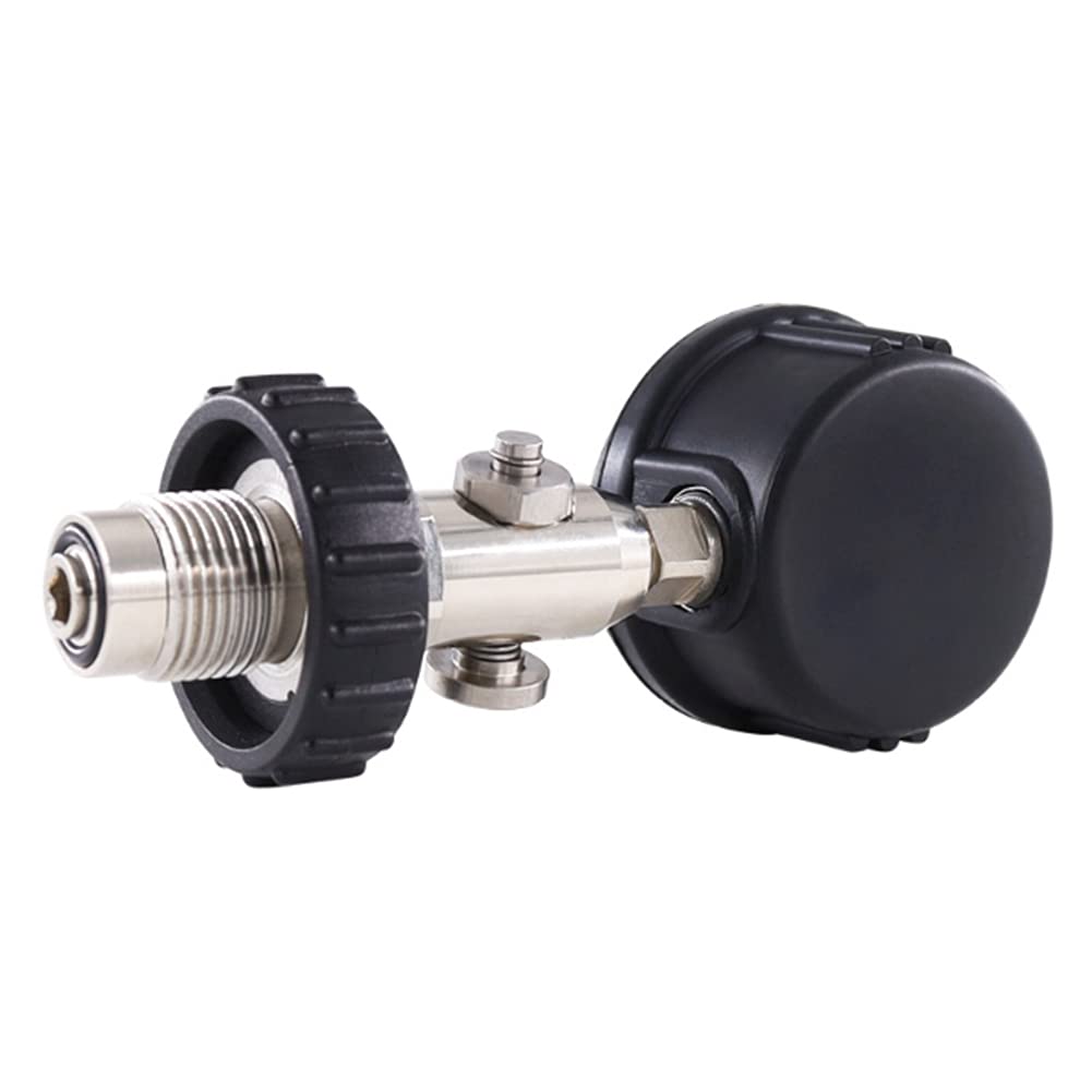 FUNFOB Controllo della Pressione del Serbatoio 'Aria DIN per Immersioni Subacquee con Manometro 350Bar, Manometro per Immersioni con Manico