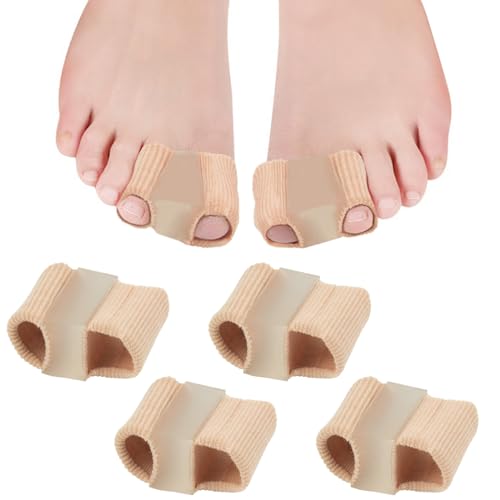 4 Pezzi Separatori per Alluce Valgo per Dita Sovrapposte, Distanziatori per Dita Piedi in Gel con 2 Passanti, Correttore per Alluce Valgo Separatore Dita Piede per Donna Uomo