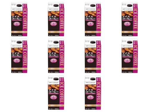 アートコーヒー ARTゲーブル アイスコーヒーN(甘さ控えめ) 1L×10本 常温(まとめ買い) (Vandroロゴ付包装・INDEXBOX)