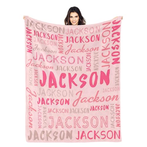 Personalized Name Blanket Customized Baby Blankets for Girls Boys Adults Monogrammed Blankets and Throws Christmas Birthday Mothers Fathers Valentines Day Gift