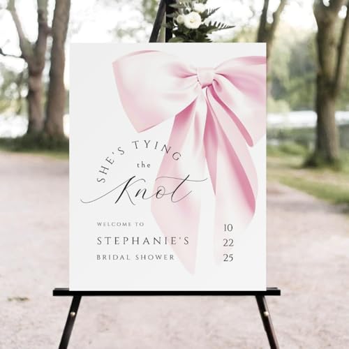 Tying the Knot Bridal Shower Signs, Pink Pow Bridal Shower Welcome Sign, Welcome to Bridal Shower Sign, Personalized Bridal Shower Signs #Bb1