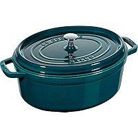 Staub Cast Iron Roaster/Cocotte, Oval 27 cm, 3.2 L, Black : Amazon