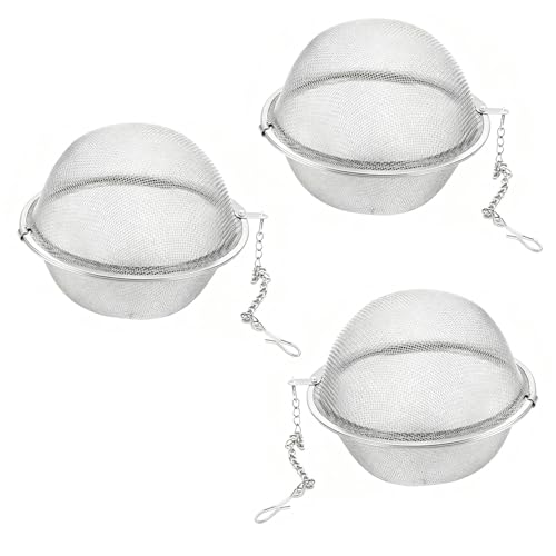 3-Piece Stainless Steel Tea Infuser Set - Reusable Strainers for Loose Leaf Tea and Spices