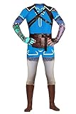 Ubaywey Mens Boys Link Cosplay Costume Link Jumpsuit Bodysuit Kingdom Onesie Tears Halloween Dress Up (170, Link)