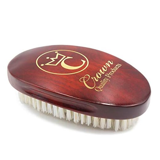 CQP Medium Firm Premium Mixed Boar bristle Caesar Hairbrush (Cherrywood)