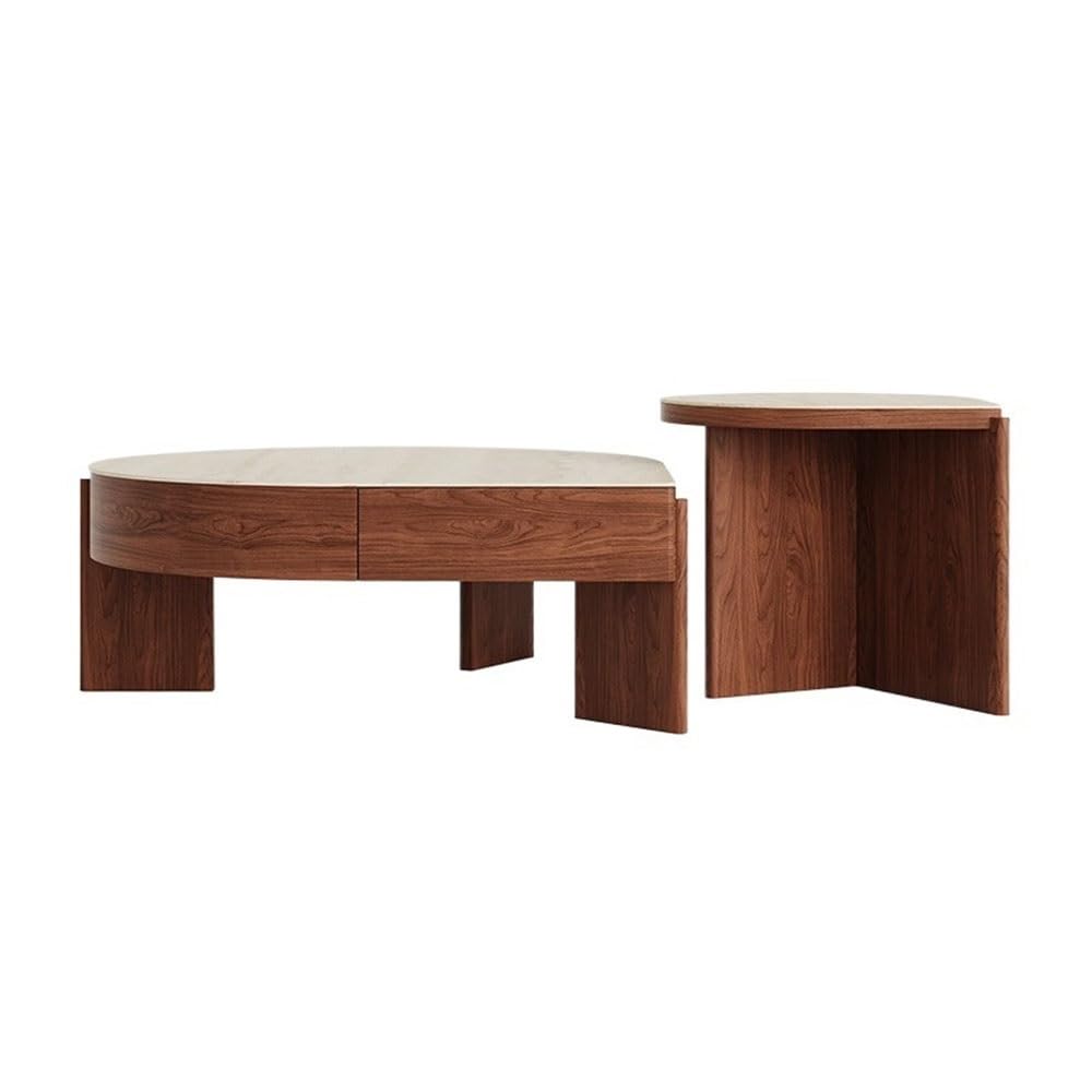 XUJUAN-0227 Coffee Tables Coffee Table Set with Drawer Storage Beige Top Nesting Living Room Tables for Home Decor Organizing