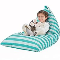 Nobildonna Stuffed Animal Storage Bean Bag Chair Cover Only for Kids and Adults, Extra Large Beanbag Without Filling Plush Toys Holder and Organizer- Premium Canvas 250L