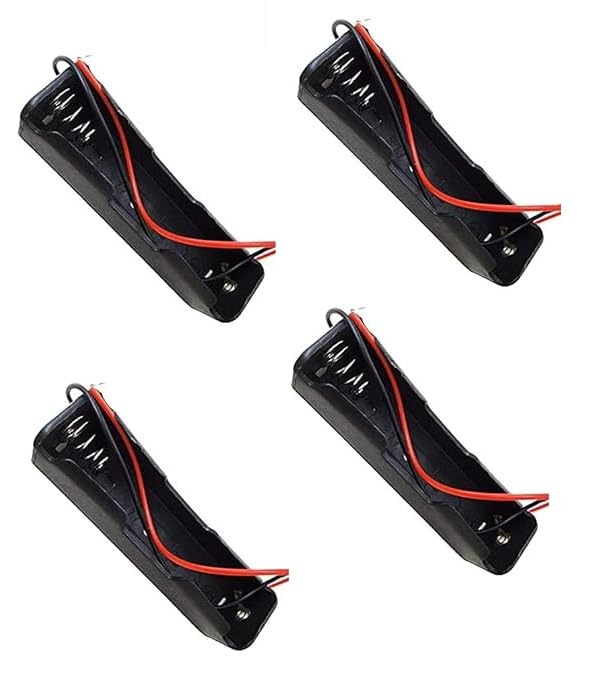 1 x 18650 Single Cell Lithium Battery Holder - for 3.7V li-ion Plastic case PACK OF 4
