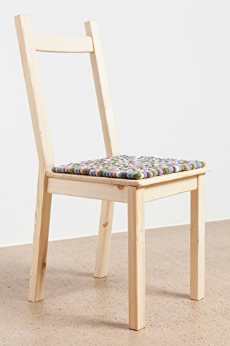 myfelt Greta Pure New Wool Felt Ball Seat Pad/Chair Cushion/Square 36 x 36 cm, Colourful, 36 x 36 x 1.5 cm - Image 2