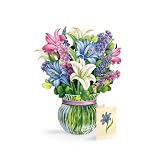 Freshcut Paper Lillies & Lupines 12 Inch Life-Sized 3D Pop Up Card – Greeting Card, Birthday, Thank You...