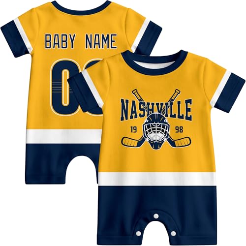 KREDE Nashville Baby Romper Custom Baby Clothes with Name Number