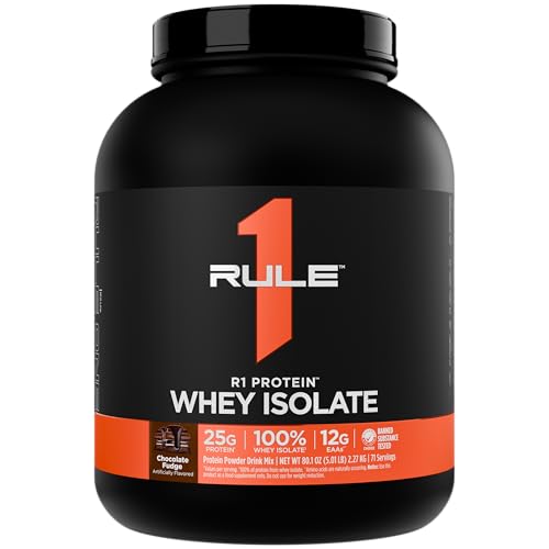 Image of Rule 1 Proteins R1 Protein - 25g Fast-Acting, Super-Pure 100% Isolate and Hydrolysate Protein Powder (Chocolate Fudge) 2.27kg 71 Servings