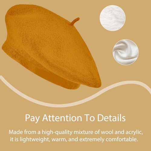 Image of Jolbndcv 6PCS Beret, French Beanie, Outdoor, Winter, Fashion Lady Hat | One Size Fits Most,Solid Color,Stretchable,for All Season