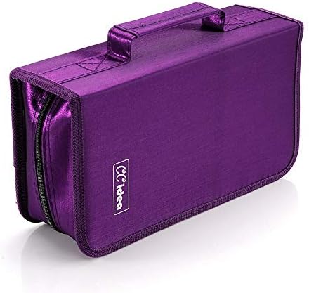 CCidea CD Case DVD Storage Holder, 128 Capacity DVD Cases Organizer CD Plastic Protective Carrying Binder,Portable Cd Wallet for Home Travel (Purple)