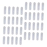 SOLUSTRE 40piezas Placa Recta De Acero Inoxidable Soporte De Refuerzo Plano y Recto De Riostra De Esquina Para Uso Armarios Escuadras Metálicas