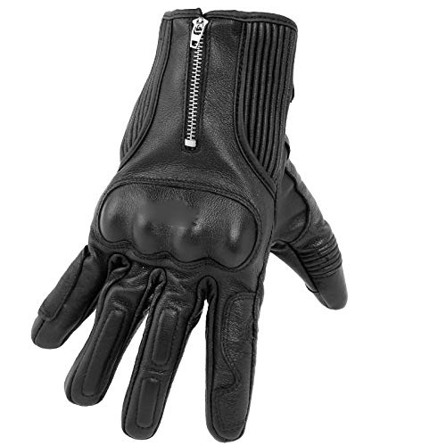 Winter-motorhandschoenen, heren fietshandschoenen, motorhandschoenen van leer, touchscreen-handschoenen, anti-valhandschoenen voor racen, zwart, XL