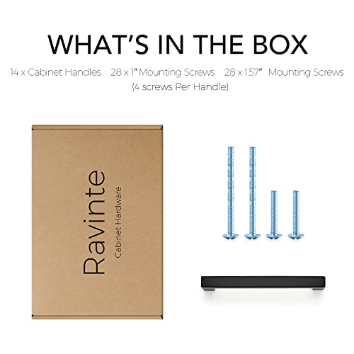 Image of Ravinte 14 Pack 4-1 /2 Inch Kitchen Square Cabinet Handles Matte Black Pulls Black Drawer Pulls Kitchen Cabinet Hardware Handles
