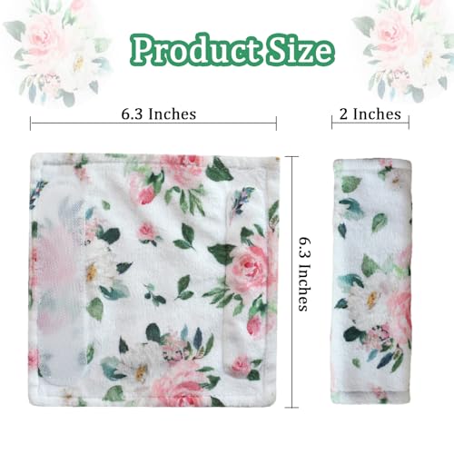 HPIENOYA Car Seat Strap Covers for Baby Toddler Kids Soft Car Seat Straps Shoulder Pads for All Car Seats,Stroller, Pushchair,High Chair (White Flower)