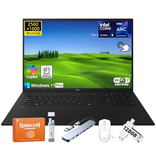 Image of LG Gram 17 Touchscreen Professional Laptop, Copilot+ PC, Intel Ultra 9 288V, Intel Arc Graphics, 17 inch WQXGA 320 nits Display, 32GB RAM, 8TB SSD, Backlit KB, Windows 11 Pro, Wi-Fi 7, w /Accessories