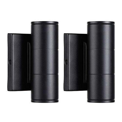 Top Rated LEONLITE LED Cylinder Up Down Wall Light, 10W 700lm, Modern Outdoor Porch Light, 100V-277V, Wet Location Wall Sconce, 3000K Warm White, Door Way, Corridor, Garage, Pack of 2