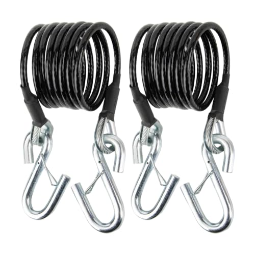 Safety Cable Kit Replace BX88196 for RV Class III Trailer Safety Cables with S-Hooks Coiled Cable 7FT 7500lbs 2 PCS