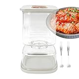 Yonuaret Tarro Para Encurtidos | Recipiente Para Fermentación De Alimentos Con Colador - Envase Hermético para Conservas - para Almacenar Avena Golosinas Ensalada Harina Azúcar Café y Más en la Cocina